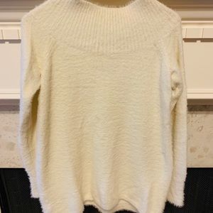 Loft off the should crew neck cream white sweater